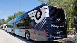 The 60-foot New Flyer Xcelsior bus is the first hydrogen fuel cell-electric artic bus; it's currently in Altoona testing. The 60-foot New Flyer Xcelsior bus is the first hydrogen fuel cell-electric artic bus; it's currently in Altoona testing.