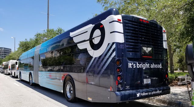 The 60-foot New Flyer Xcelsior bus is the first hydrogen fuel cell-electric artic bus; it&apos;s currently in Altoona testing.