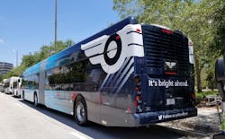 The 60-foot New Flyer Xcelsior bus is the first hydrogen fuel cell-electric artic bus; it&apos;s currently in Altoona testing.