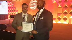 Palm Tran Executive Director Clinton B. Forbes and Director of Support Services Charles Frazier accepted Palm Tran’s Certificate of Merit for Safety Award at the APTA Bus and Paratransit Conference in Tampa on May 8, 2018.