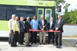 The Chatham Area Transit Authority has unveiled the first of 18 new 35-ft buses being added into its fleet during a brief program showcasing the new vehicles.