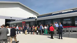 The Stadler Flirt 3 diesel multiple unit (DMU) trains are configured with an operator cab at either end for bidirectional movement.
