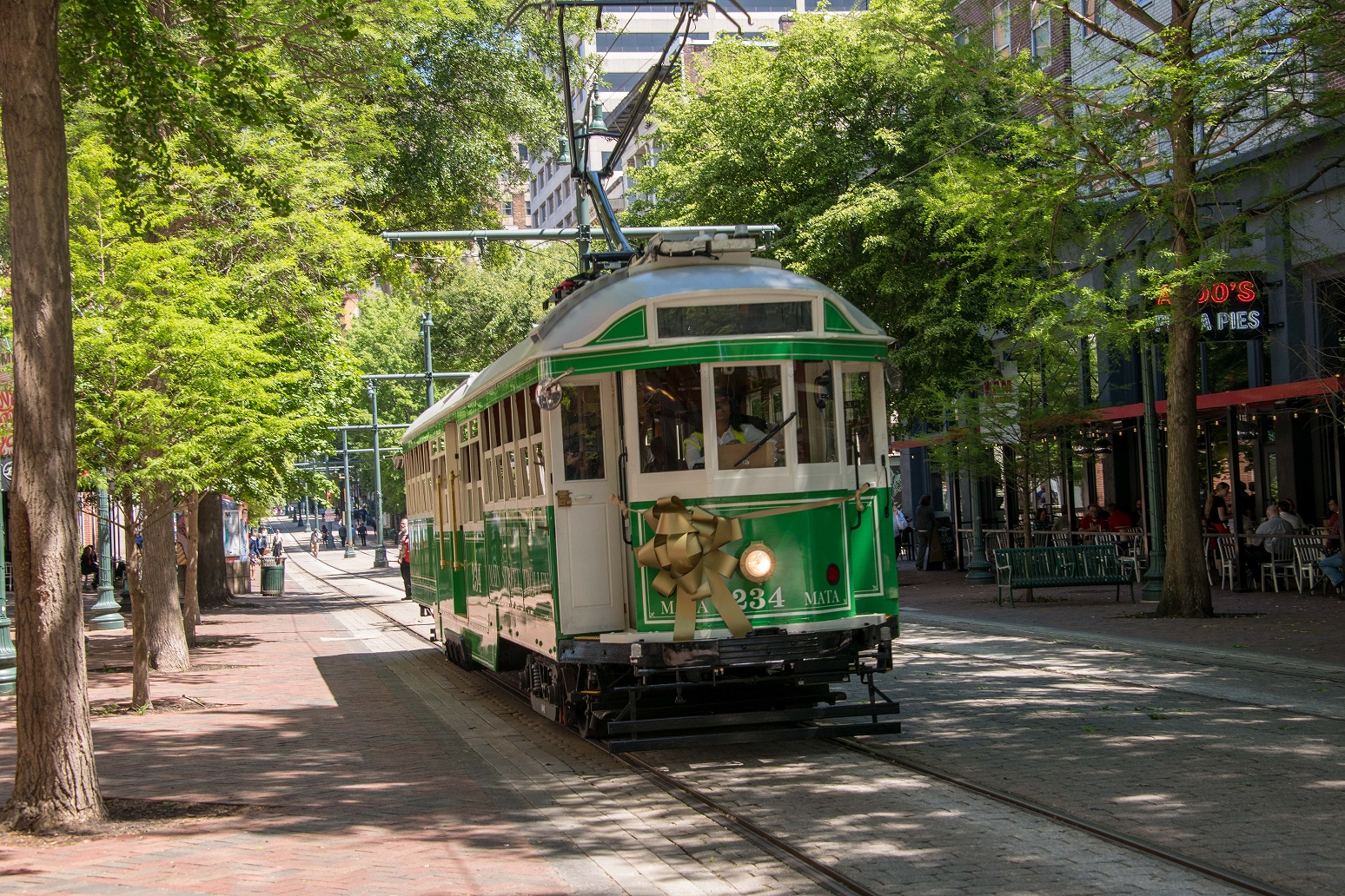 The rail line is operating initially with three Trolley cars: 234, 453, and 540.