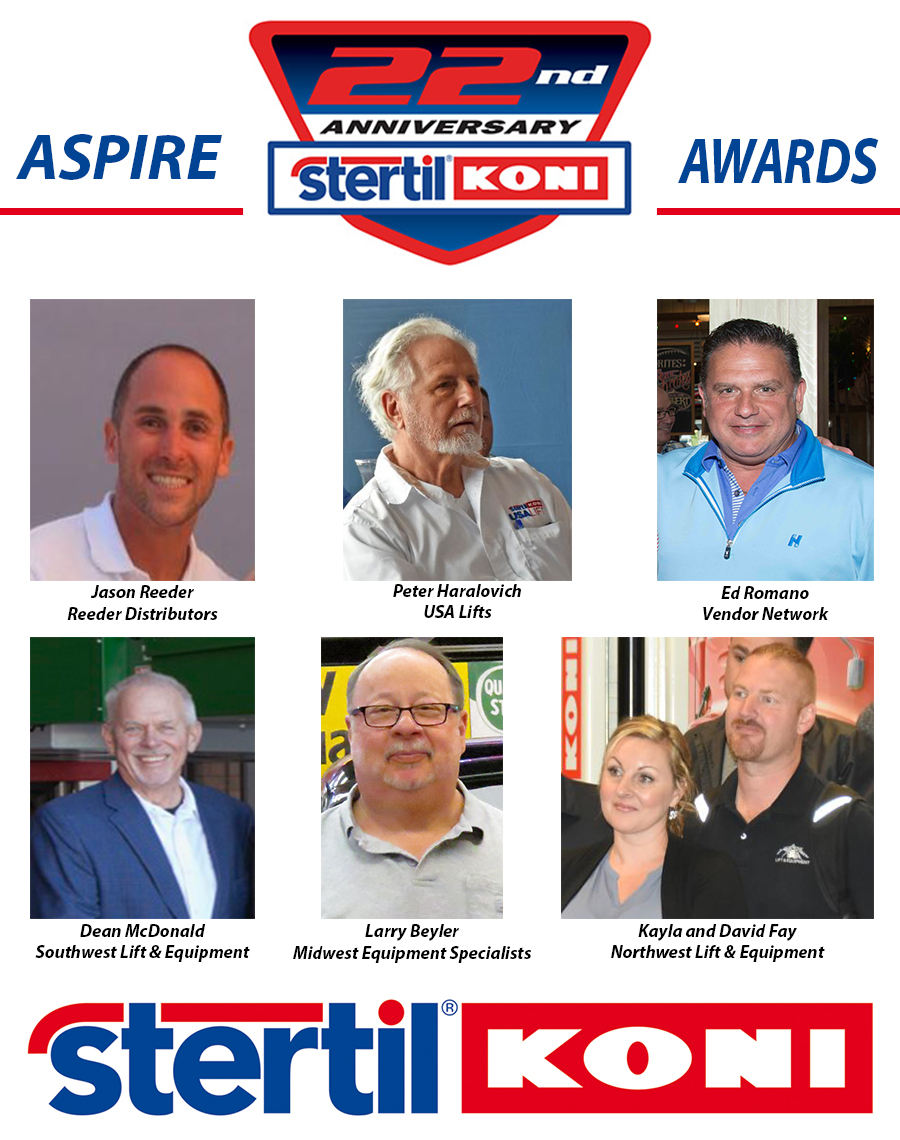 Stertil-Koni has announced that six distributors in its North American network have been recognized as Aspire Program awardees.