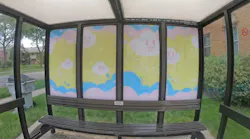 The new art program kicked off on June 14th with the public unveiling of the first two bus art shelters.