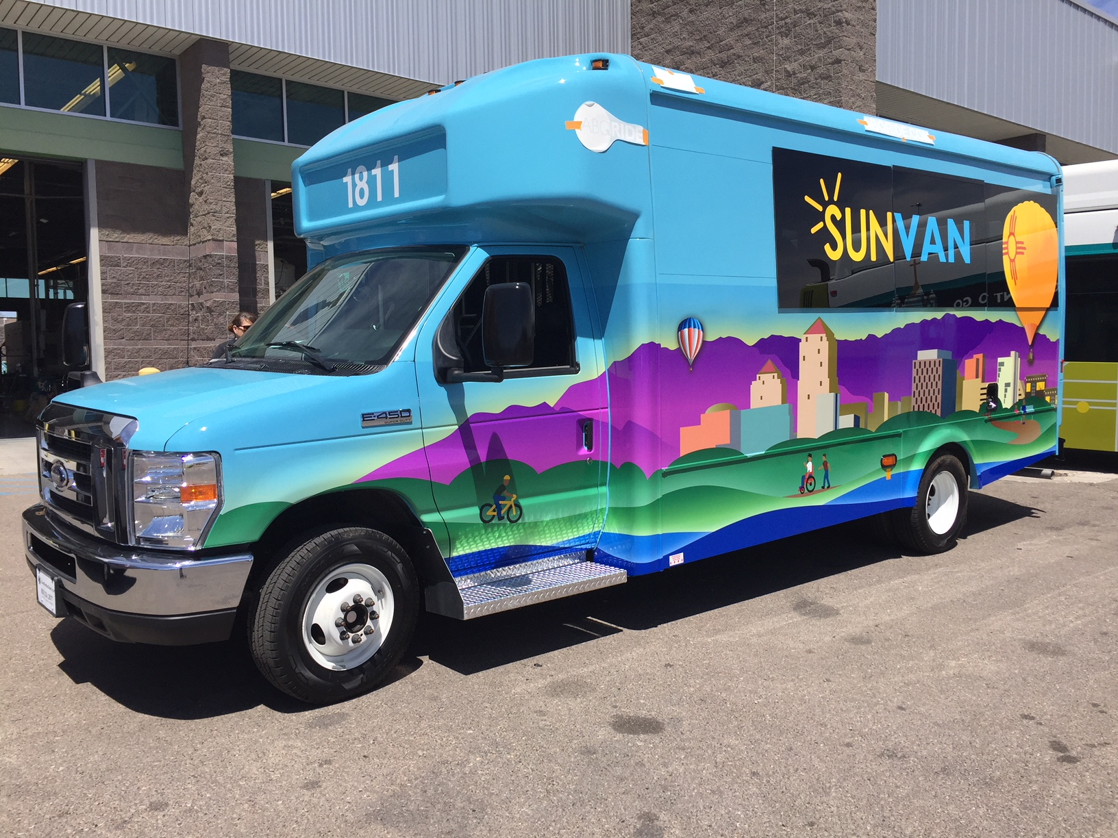 ABQ's new Sun Vans will feature a distinctive sky blue as their base color and designs on the sides from the city of Albuquerque.
