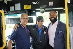 From left: Amalgamated Transit Union (ATU) Local 1577 President Dwight Mattingly, Palm Tran Bus Operator Tom Romano and Palm Tran Executive Director Clinton B. Forbes. From left: Amalgamated Transit Union (ATU) Local 1577 President Dwight Mattingly, Palm Tran Bus Operator Tom Romano and Palm Tran Executive Director Clinton B. Forbes.
