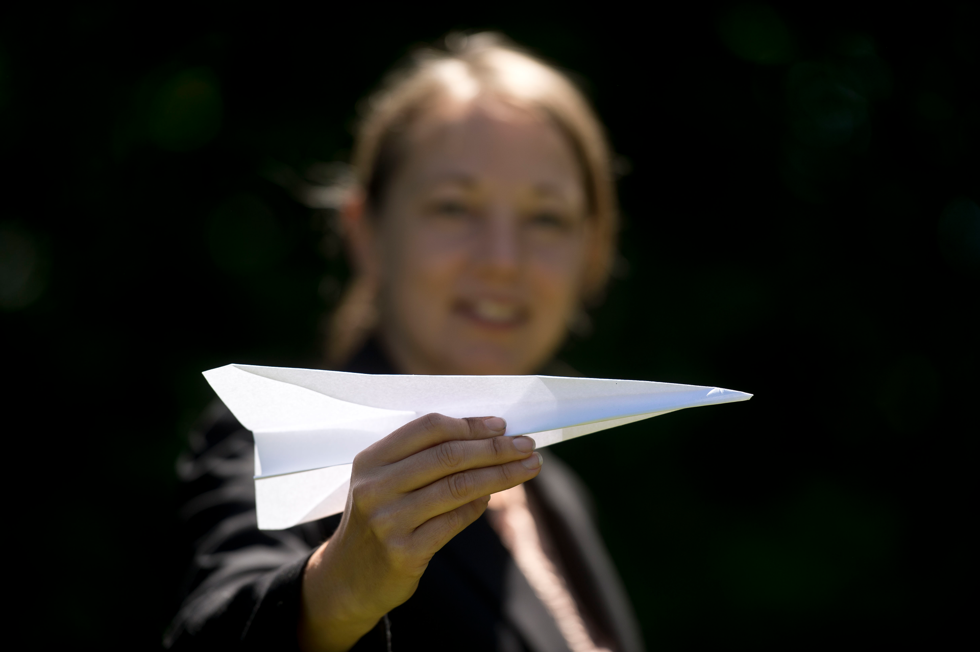 The paper airplane created for the impromptu flying contest at the C gates at O'Hare International Airport.