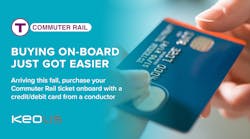 Keolis Commuter Services and the MBTA announced that beginning this fall commuter rail passengers will be able to pay onboard with a credit or debit card.