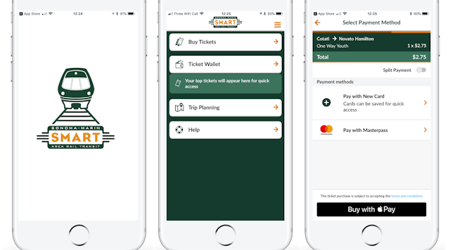 Sonoma-Marin Area Rail Transit riders have new options to pay for tickets when using the SMART mobile ticketing app, &ldquo;SMART eTickets&rdquo;.