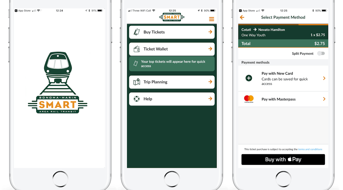 Sonoma-Marin Area Rail Transit riders have new options to pay for tickets when using the SMART mobile ticketing app, &ldquo;SMART eTickets&rdquo;.