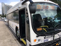 'Cap Metro is testing out electric buses over the next 6 weeks and they're free. So good news if you see this pull up to your bus stop' 'Cap Metro is testing out electric buses over the next 6 weeks and they're free. So good news if you see this pull up to your bus stop'