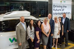From left: Mesa Mayor John Giles, Tempe Vice Mayor Robin Arredondo-Savage, Gilbert Councilmember Brigette Peterson, Glendale Vice Mayor & Valley Metro RPTA Chair Lauren Tolmachoff, Chandler Councilmember Kevin Hartke, Phoenix Mayor & Valley Metro Rail Chair Thelda Williams, Scottsdale Councilwoman Suzanne Klapp and Valley Metro CEO Scott Smith From left: Mesa Mayor John Giles, Tempe Vice Mayor Robin Arredondo-Savage, Gilbert Councilmember Brigette Peterson, Glendale Vice Mayor & Valley Metro RPTA Chair Lauren Tolmachoff, Chandler Councilmember Kevin Hartke, Phoenix Mayor & Valley Metro Rail Chair Thelda Williams, Scottsdale Councilwoman Suzanne Klapp and Valley Metro CEO Scott Smith