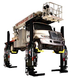 Rotary Lift, Mobile Column Lift Line-up With Remote-Controlled Lift.