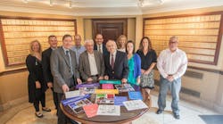 Rebecca Blice, senior biomedical engineer at Nottingham Spirk; Shawn Lee, senior manager New Business Development at SABIC, John Nottingham; Ed Barber, senior biomedical engineer at Nottingham Spirk; Ernesto Occhiello; Joachim Gfoeller, director of Investments at Nottingham Spirk; John Spirk; Stephanie Gathman, director of Emerging Applications and Prototyping at SABIC; Jessica Everest, vice president of Operations at Nottingham Spirk; Stephanie Malafarina, senior manager Customer Insights at Nottingham Spirk; and John McKenzie, senior designer at Nottingham Spirk’s offices. Rebecca Blice, senior biomedical engineer at Nottingham Spirk; Shawn Lee, senior manager New Business Development at SABIC, John Nottingham; Ed Barber, senior biomedical engineer at Nottingham Spirk; Ernesto Occhiello; Joachim Gfoeller, director of Investments at Nottingham Spirk; John Spirk; Stephanie Gathman, director of Emerging Applications and Prototyping at SABIC; Jessica Everest, vice president of Operations at Nottingham Spirk; Stephanie Malafarina, senior manager Customer Insights at Nottingham Spirk; and John McKenzie, senior designer at Nottingham Spirk’s offices.