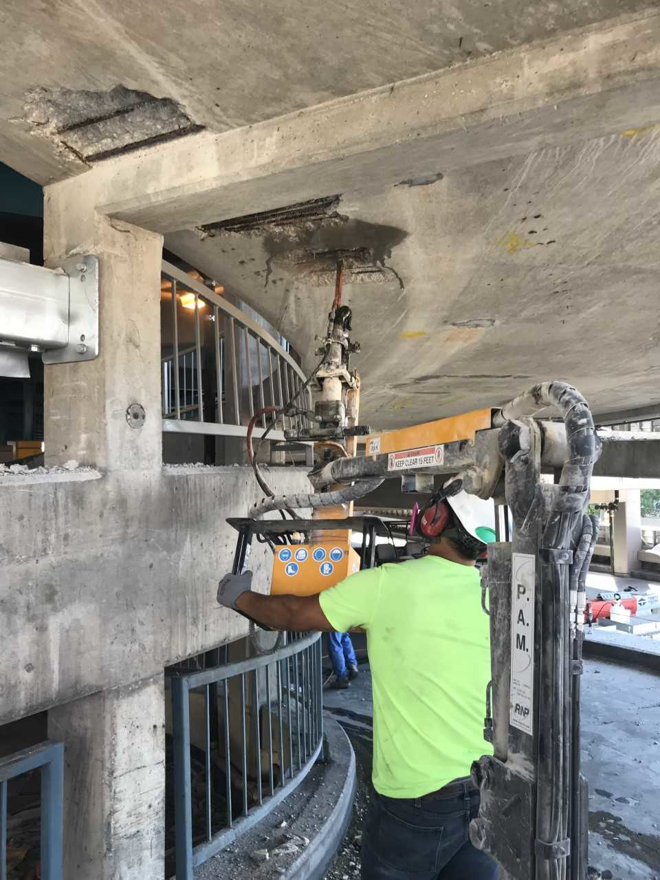 When extensive overhead hammering is required on a job, such was the case when Western Specialty Contractors - Springfield, Illinois Branch restored the city of Springfield's Municipal parking garage.