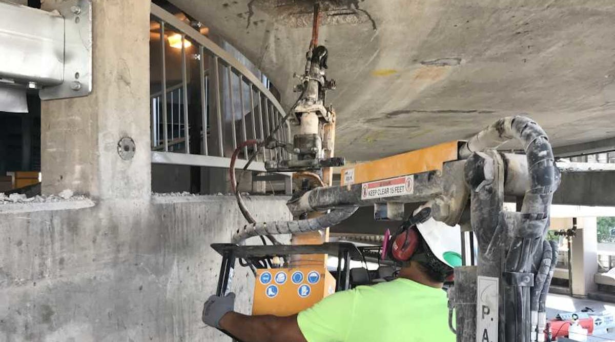 When extensive overhead hammering is required on a job, such was the case when Western Specialty Contractors - Springfield, Illinois Branch restored the city of Springfield&apos;s Municipal parking garage.