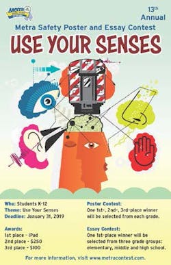 Metra has launched its 13th Annual Safety Poster and Essay Contest. Metra has launched its 13th Annual Safety Poster and Essay Contest.