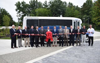 Elected officials join in the ceremonial ribbon cutting of Laketran&rsquo;s new Route 7 &ndash; Campus Loop at Lakeland Community College on Thursday September 6, 2018. From L to R: Laketran Board of Trustees Vice President, Chuck Zibbel; Mentor City Councilman John Krueger; Lake County Commissioner Dan Troy; Lake County Commissioner John Hamercheck; Lake County Commissioner Jerry Cirino; Lakeland Community College President, Morris Beverage; Laketran CEO, Ben Capelle; Laketran Board of Trustees President, Brain Falkowski; Ohio State Senator John Eklund; Ohio State Senator Kenny Yuko; Ohio State Representative John Rogers; Ohio State Representative Ron Young; Laketran Trustee, Dale Schiavoni; Mentor City Councilman Scott Marn