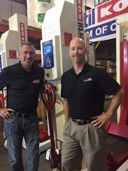 Management at Stertil-Koni&apos;s newest distributor GES - owner Leon Fiacco (left) and sales manager Chris Holmes.