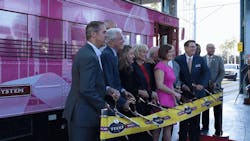 New Era of the TECO Line Streetcar System ribbon cutting guests and speakers (L-R) HART Board of Directors Vice Chair Richard McClain, HART Board of Directors Secretary and Tampa City Councilman Mike Suarez, HART Board of Directors member Adam Harden, Tampa Historic Streetcar Board Vice President Abbey Dohring Ahern, Chair, Hillsborough County Commissioner and HART Board of Directors Sandra Murman,Tampa Historic Streetcar Board President Michael English, Former Mayor Dick Greco, HART Interim Interim Chief Executive Officer Jeff Seward, HART Board of Directors Melanie Williams, Hillsborough County Commissioner Victor Crist. New Era of the TECO Line Streetcar System ribbon cutting guests and speakers (L-R) HART Board of Directors Vice Chair Richard McClain, HART Board of Directors Secretary and Tampa City Councilman Mike Suarez, HART Board of Directors member Adam Harden, Tampa Historic Streetcar Board Vice President Abbey Dohring Ahern, Chair, Hillsborough County Commissioner and HART Board of Directors Sandra Murman,Tampa Historic Streetcar Board President Michael English, Former Mayor Dick Greco, HART Interim Interim Chief Executive Officer Jeff Seward, HART Board of Directors Melanie Williams, Hillsborough County Commissioner Victor Crist.