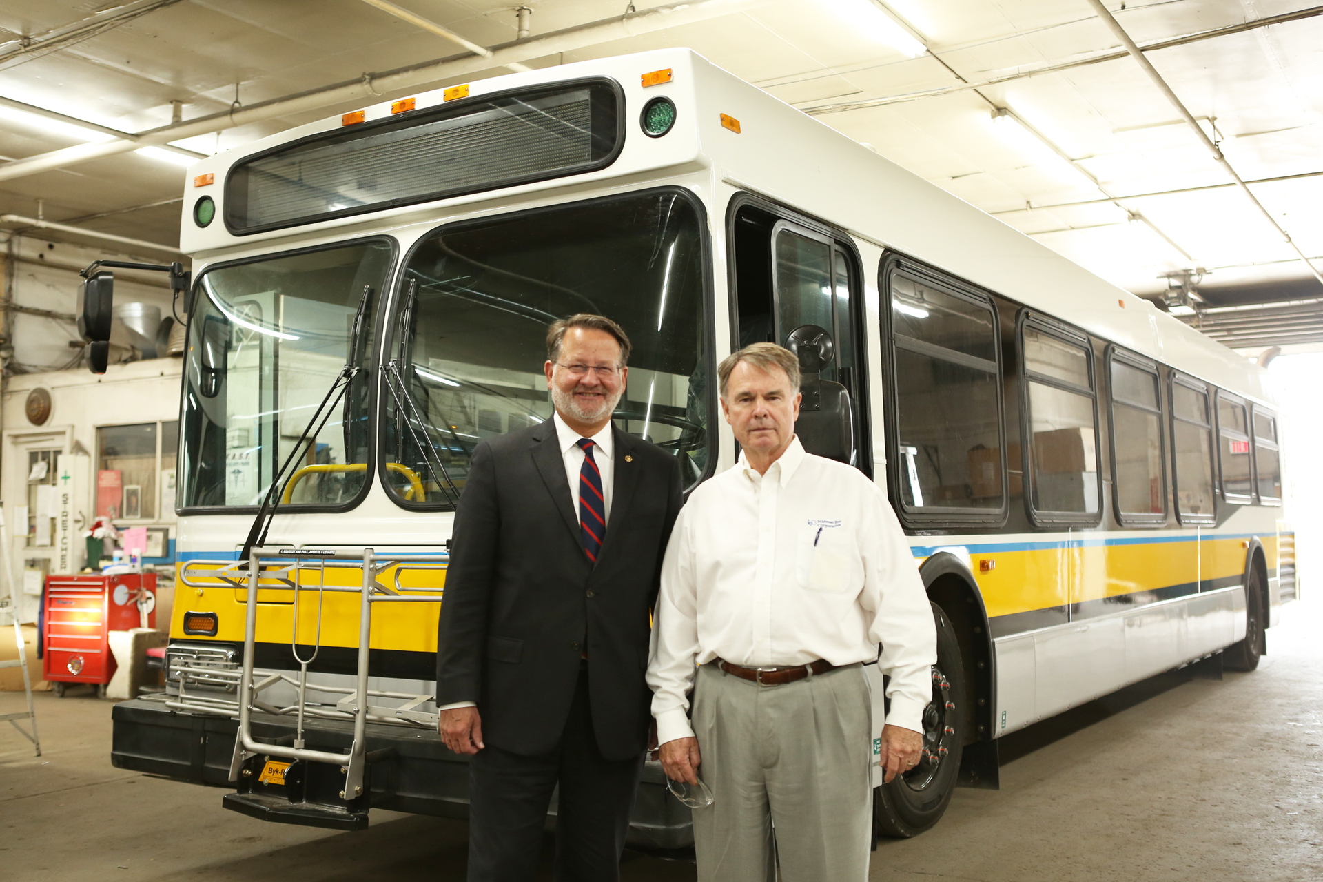 When Senator Gary Peters (D-Mich.) visited Midwest Bus Corporation for the first time recently, he got to see the operation of one of the largest public transit bus remanufacturers in the United States.