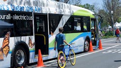 One of more than 30 electric buses in Foothill Transit's fleet. One of more than 30 electric buses in Foothill Transit's fleet.