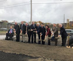 Officials break ground Nov. 2, 2018, on the new Pawtucket-Central Falls Commuter Rail Station and Bus Hub, which is scheduled to open in 2022. Officials break ground Nov. 2, 2018, on the new Pawtucket-Central Falls Commuter Rail Station and Bus Hub, which is scheduled to open in 2022.