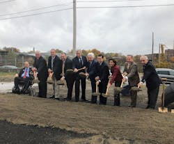 Officials break ground Nov. 2, 2018, on the new Pawtucket-Central Falls Commuter Rail Station and Bus Hub, which is scheduled to open in 2022.