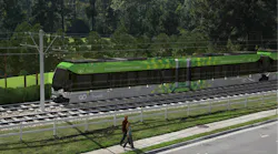 A rendering of the GoTriangle Durham Orange light-rail project by the Finley Golf Course.