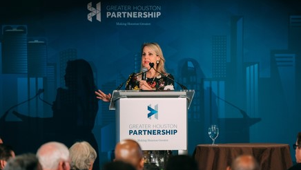 Metro Board Chair Carrin Patman addresses audience at State of Metro.