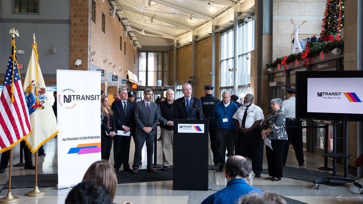 A press conference is held Dec. 5 to announce the launch of NJ Transit's 'Engage.Inform.Improve.' customer communication initiative.