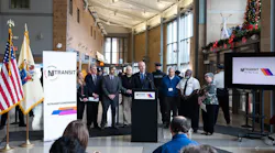 A press conference is held Dec. 5 to announce the launch of NJ Transit's 'Engage.Inform.Improve.' customer communication initiative.