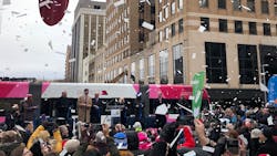 A ribbon-cutting ceremony is the first of several celebrations marking the return of streetcars to Oklahoma City. A ribbon-cutting ceremony is the first of several celebrations marking the return of streetcars to Oklahoma City.