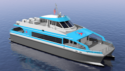 A rendering of the Ocracoke Express ferry, scheduled to begin service May 14, 2019.