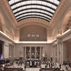 The Great Hall of Chicago Union Station has seen an approximate 50 percent increase in natural light following the repair and replacement of its skylight.