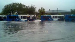 HART buses flooded at 21st Avenue Operations Facility. HART buses flooded at 21st Avenue Operations Facility.