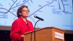 MTA Managing Director Veronique Hakim speaks at a 2016 event detailing the reconstruction of the Canarsie Tunnels, also known as the L Train Tunnel. Following an emergency meeting, MTA determined she will supervise the project. MTA Managing Director Veronique Hakim speaks at a 2016 event detailing the reconstruction of the Canarsie Tunnels, also known as the L Train Tunnel. Following an emergency meeting, MTA determined she will supervise the project.