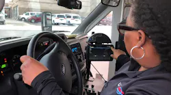 UTA paratransit operator Netta Jackson checks the new dispatching system.