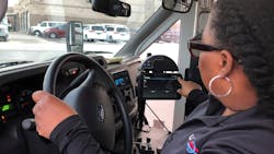 UTA paratransit operator Netta Jackson checks the new dispatching system. UTA paratransit operator Netta Jackson checks the new dispatching system.