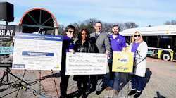 From left: Melanie Carroll, Chief Development Officer, Jonathan's Place; Carol Wise, EVP/Chief Operations Officer, DART; Gary Thomas, President/Executive Director, DART; Landon Cole, Volunteer and Youth Engagement Manager at Jonathan's Place; Ashli Robertson, Development Associate, Jonathan's Place.