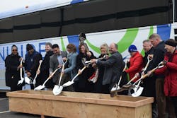 OmniRide broke ground on January 23, 2019 on a facility in Manassas. Participating in the event from left to right were: Tracie Brentley, First Transit; Thomas Boykin, First Transit; Ian Lovejoy, City of Manassas Councilman; Ric Canizales, PWC Transportation Director; Jeanine Lawson, PRTC Member and PWC Brentsville Supervisor; Jennifer Mitchell, NVTA Member and DRPT Director; Ruth Anderson, PRTC Chair and PWC Occoquan Supervisor; Martin Nohe, NVTA Chairman and PWC Coles Supervisor; Norm Catterton, Alternate PRTC Member; Todd Johnson, First Transit General Manager; Bob Schneider, OmniRide Executive Director; Joy Himes, OmniRide transit planner OmniRide broke ground on January 23, 2019 on a facility in Manassas. Participating in the event from left to right were: Tracie Brentley, First Transit; Thomas Boykin, First Transit; Ian Lovejoy, City of Manassas Councilman; Ric Canizales, PWC Transportation Director; Jeanine Lawson, PRTC Member and PWC Brentsville Supervisor; Jennifer Mitchell, NVTA Member and DRPT Director; Ruth Anderson, PRTC Chair and PWC Occoquan Supervisor; Martin Nohe, NVTA Chairman and PWC Coles Supervisor; Norm Catterton, Alternate PRTC Member; Todd Johnson, First Transit General Manager; Bob Schneider, OmniRide Executive Director; Joy Himes, OmniRide transit planner