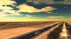 A rendering of what a high-speed train traveling through the Valley would look like.