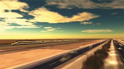 A rendering of what a high-speed train traveling through the Valley would look like. A rendering of what a high-speed train traveling through the Valley would look like.