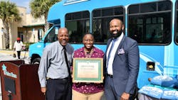 Pahokee Mayor Keith Babb, Pahokee Native Telica Abrams-Cunningham and Palm Tran Executive Clinton B. Forbes. Pahokee Mayor Keith Babb, Pahokee Native Telica Abrams-Cunningham and Palm Tran Executive Clinton B. Forbes.