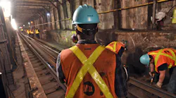 An MTA track crew near 18 St. in November 2017 performing work to support MTA's Subway Action Plan.