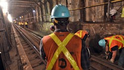 An MTA track crew near 18 St. in November 2017 performing work to support MTA's Subway Action Plan. An MTA track crew near 18 St. in November 2017 performing work to support MTA's Subway Action Plan.