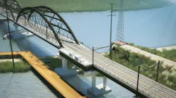 A rendering of what the new Portal Bridge will look like. Amtrak says the bridge will be the first railroad application of a network arch bridge design in North America.