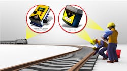 Protran Technology systems include advanced train approach warning technology that alerts workers of approaching trains. Protran Technology systems include advanced train approach warning technology that alerts workers of approaching trains.