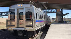 A G Line test train is seen at Pecos Junction.